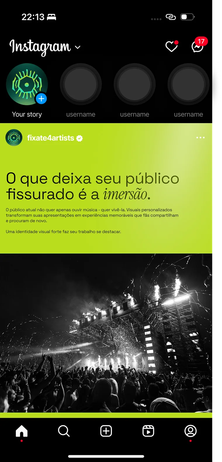 Post about audience immersion over a live crowd photo